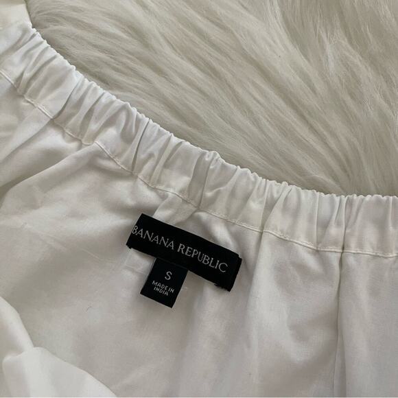 New Banana Republic Poplin White Off Shoulder Shift Dress S - Picture 4 of 5
